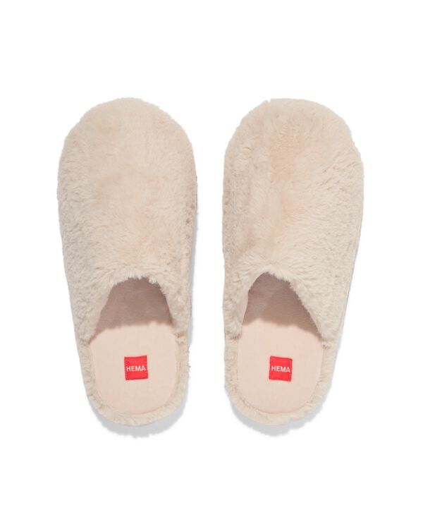 pantoufles en fausse fourrure beige pour femmes beige beige - 34800040BEIGE - HEMA