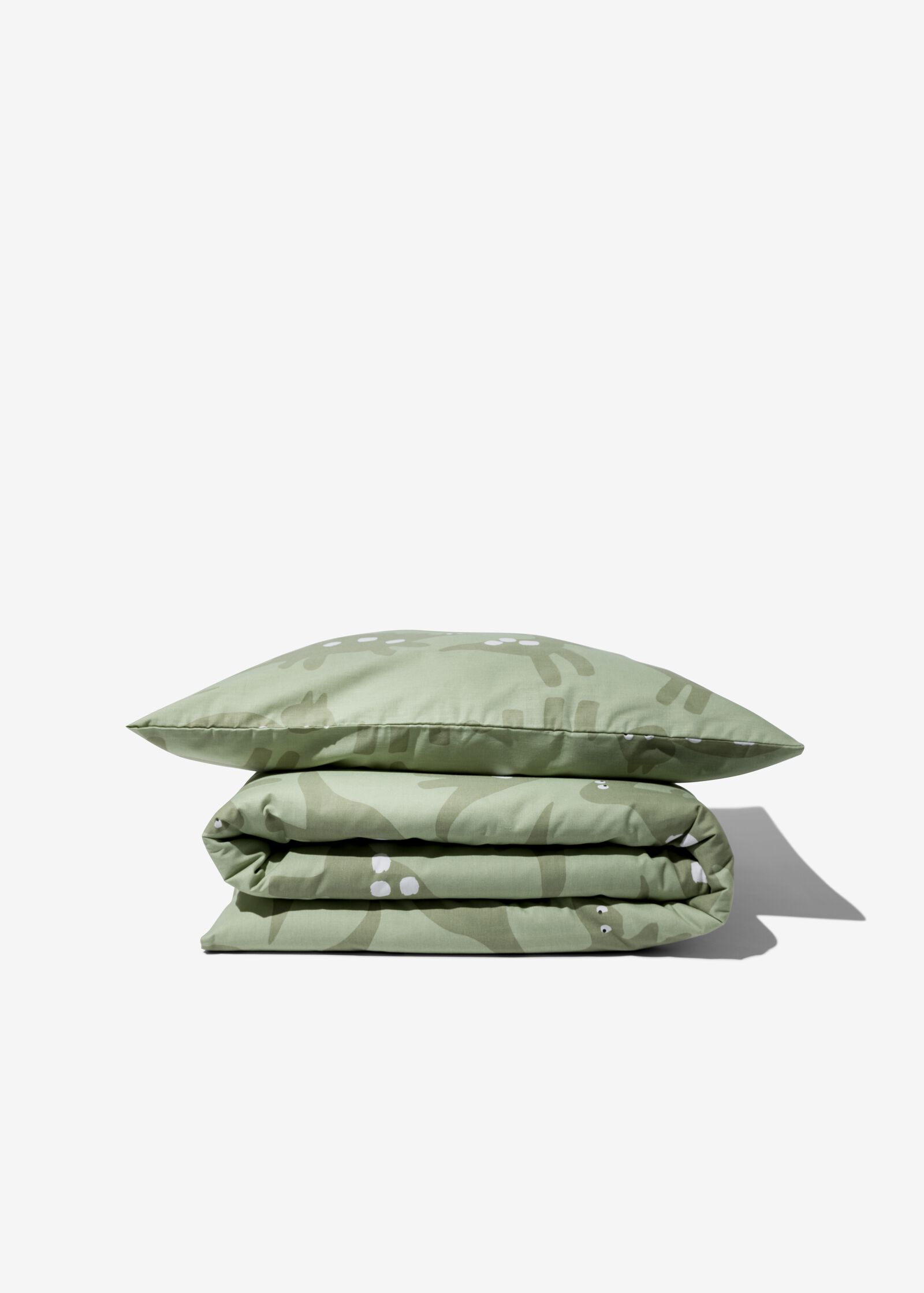 housse de couette tout-petits 120x150 cm coton doux dino verte - 5760049 - HEMA