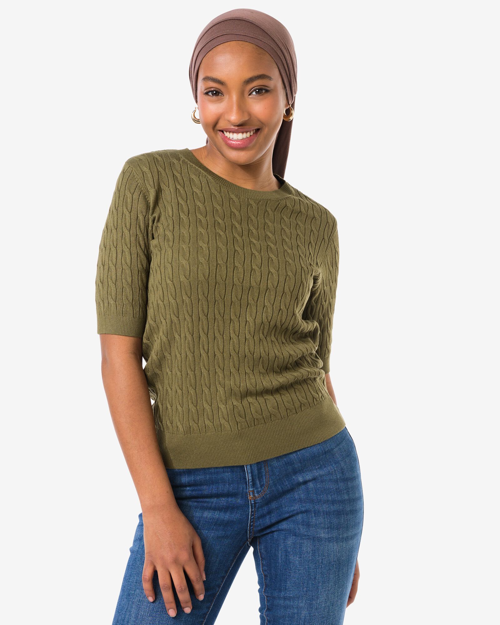 damestrui Fally kabel olijf - 36206330OLIVE - HEMA