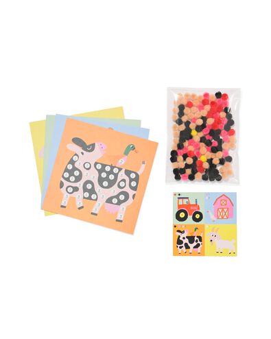 d&eacute;coration de cartes avec pompons th&egrave;me de la ferme - 15900517 - HEMA
