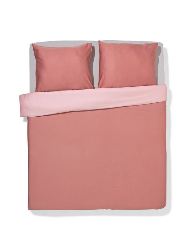 housse de couette 240x200/220cm satin rose - 5750157 - HEMA