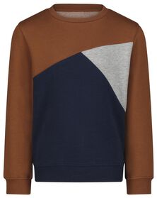 Kinder-Sweatshirt, Colorblocking dunkelblau dunkelblau - 1000029111 - HEMA