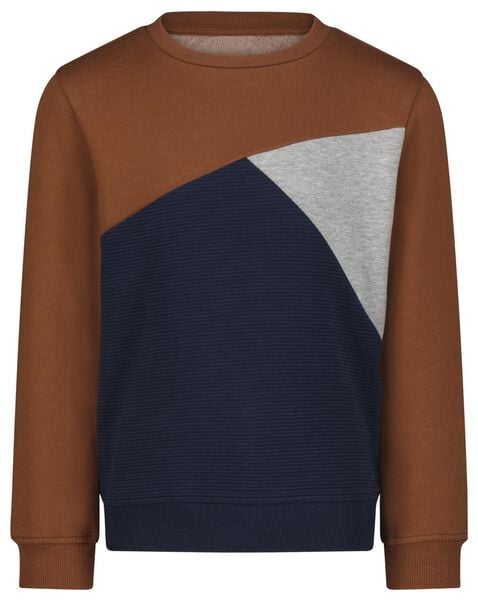 kinder sweater met kleurblokken dunkelblau dunkelblau - 1000029111 - HEMA
