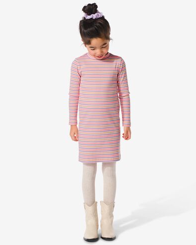 robe enfant avec côtes multicolore 134/140 - 30839163 - HEMA