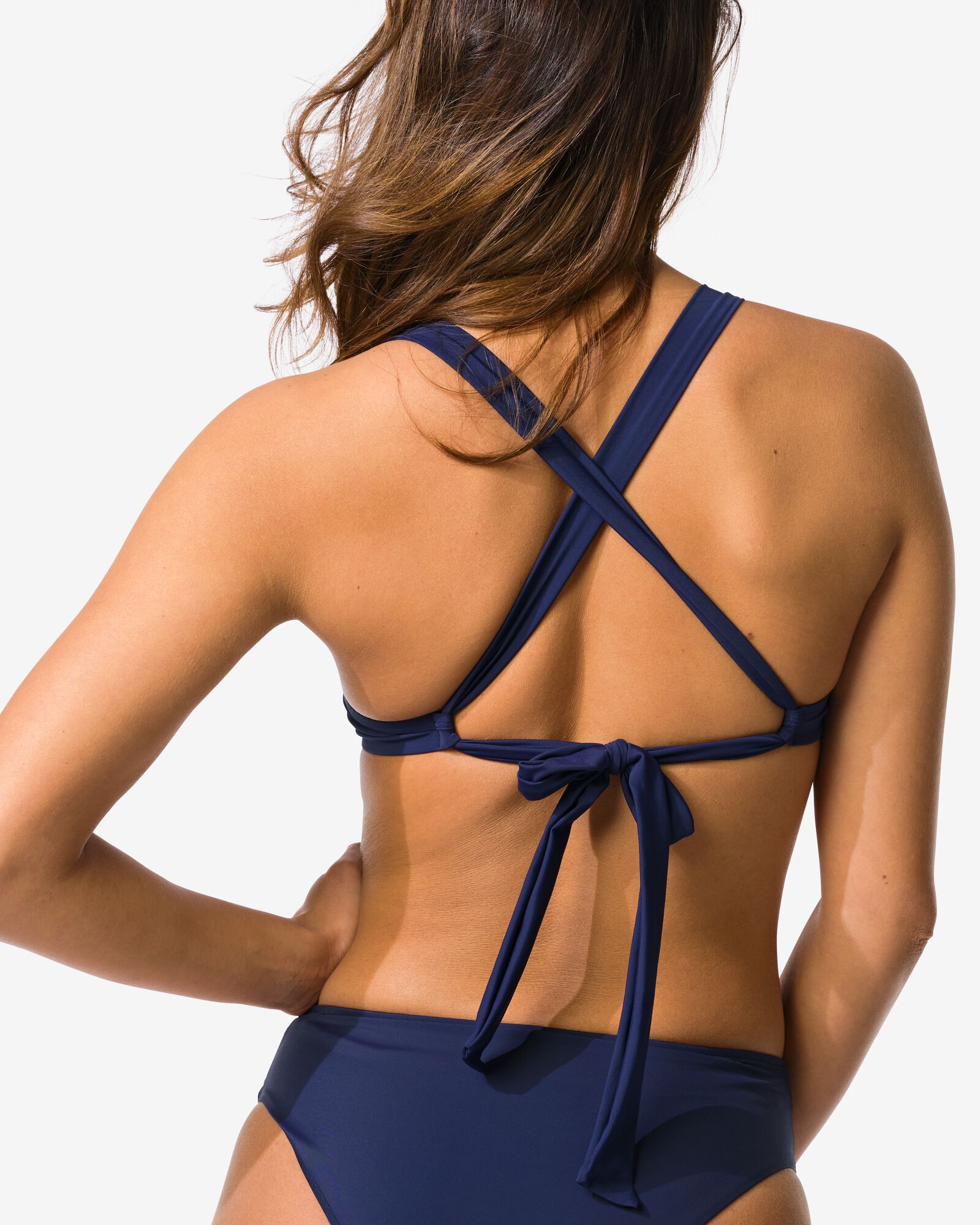 damesbikinitop Isa push-up donkerblauw donkerblauw - 22360460DARKBLUE - HEMA