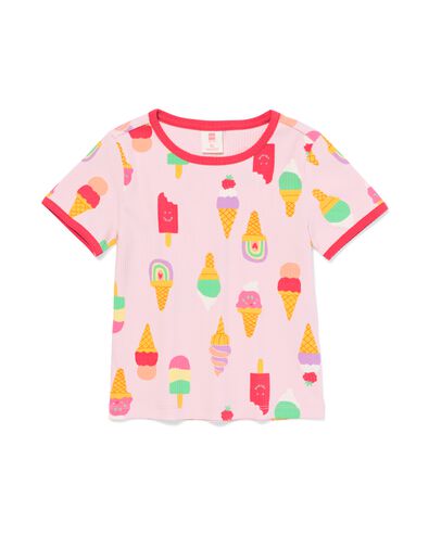 Kinder-T-Shirt, gerippt, Eist&uuml;ten rosa - 30816500PINK - HEMA