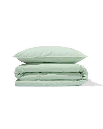 dekbedovertrek 140x200/220cm percal lichtgroen  - 5750161 - HEMA