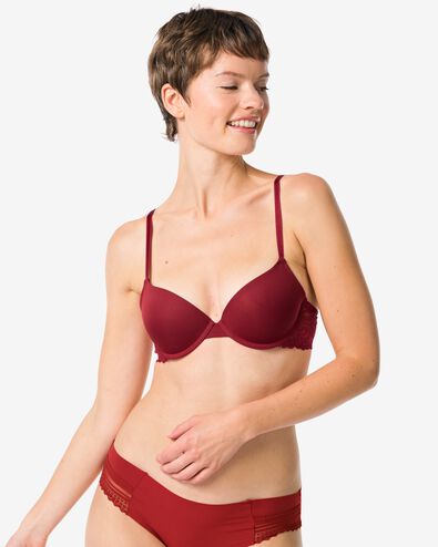 soutien-gorge push-up avec armatures rouge fonc&eacute; rouge fonc&eacute; - 21801156DARKRED - HEMA