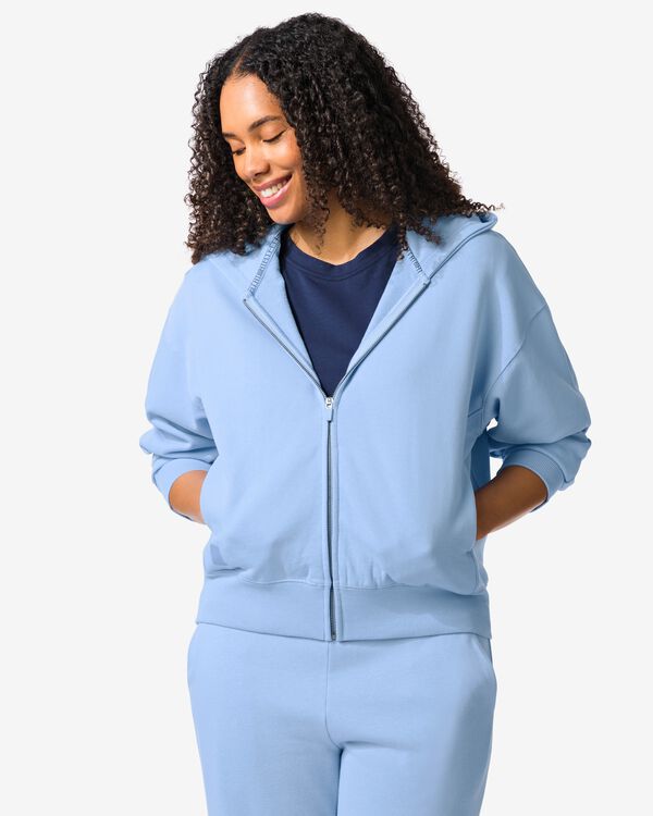 gilet tissu sweat femme bleu clair bleu clair - 36000401LIGHTBLUE - HEMA