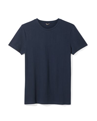 t-shirt homme piqué bleu foncé L - 2115916 - HEMA