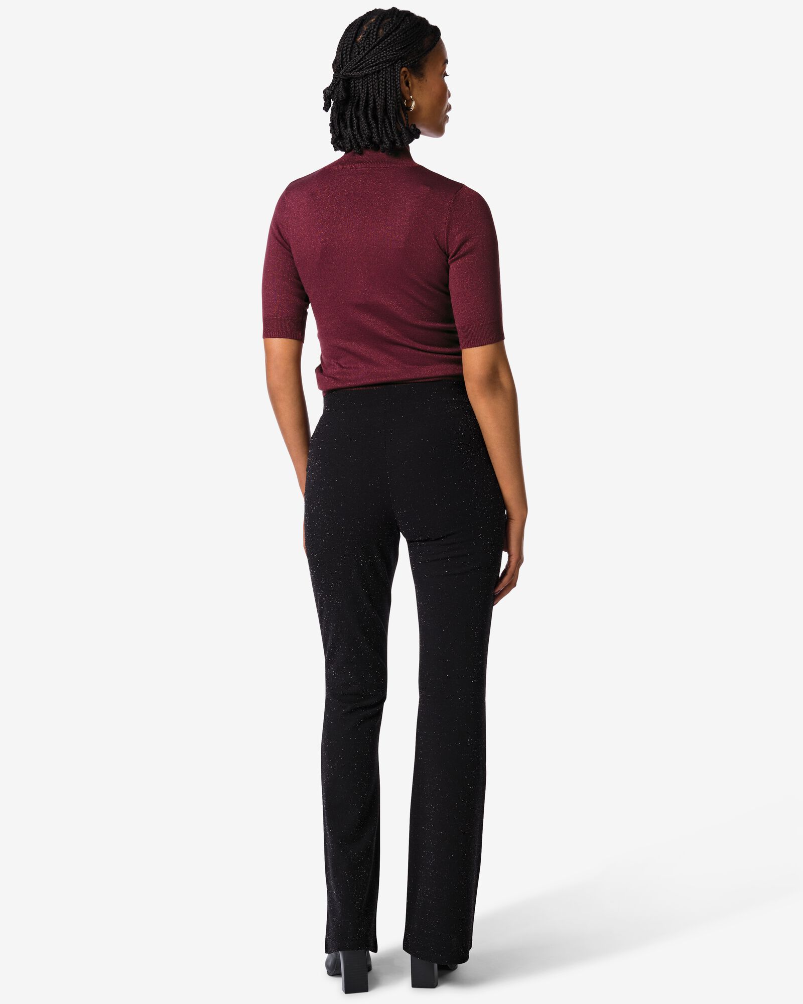 Damen-Schlaghose, Glitter schwarz schwarz - 1000021698 - HEMA