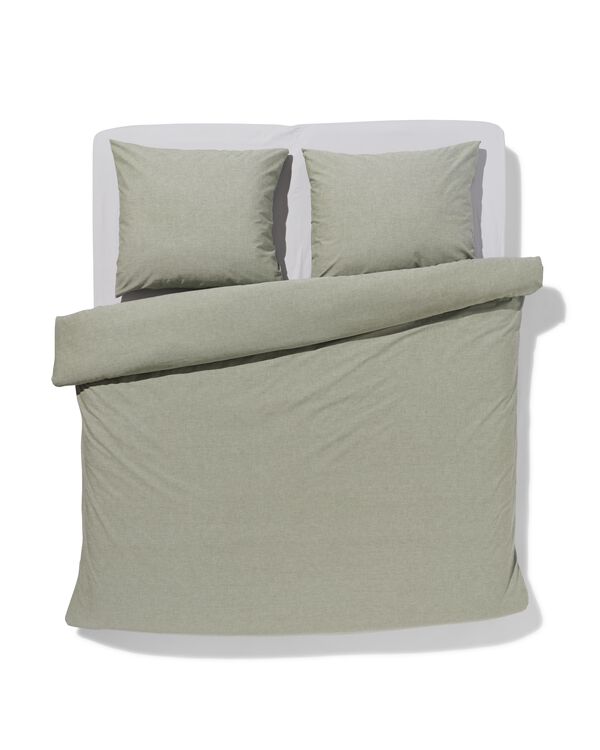 housse de couette chambray 200x200/220 vert - 5790231 - HEMA