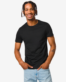 2er-Pack Herren-T-Shirts, Regular Fit, Rundhalsausschnitt schwarz schwarz - 1000009970 - HEMA
