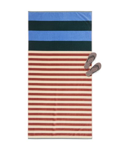 Strandtuch 90 &times; 180 cm Velours gestreift - 5200185 - HEMA