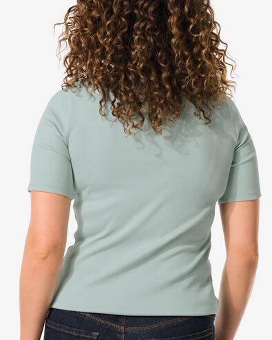 t-shirt femme Clara côtelé gris L - 36259353 - HEMA
