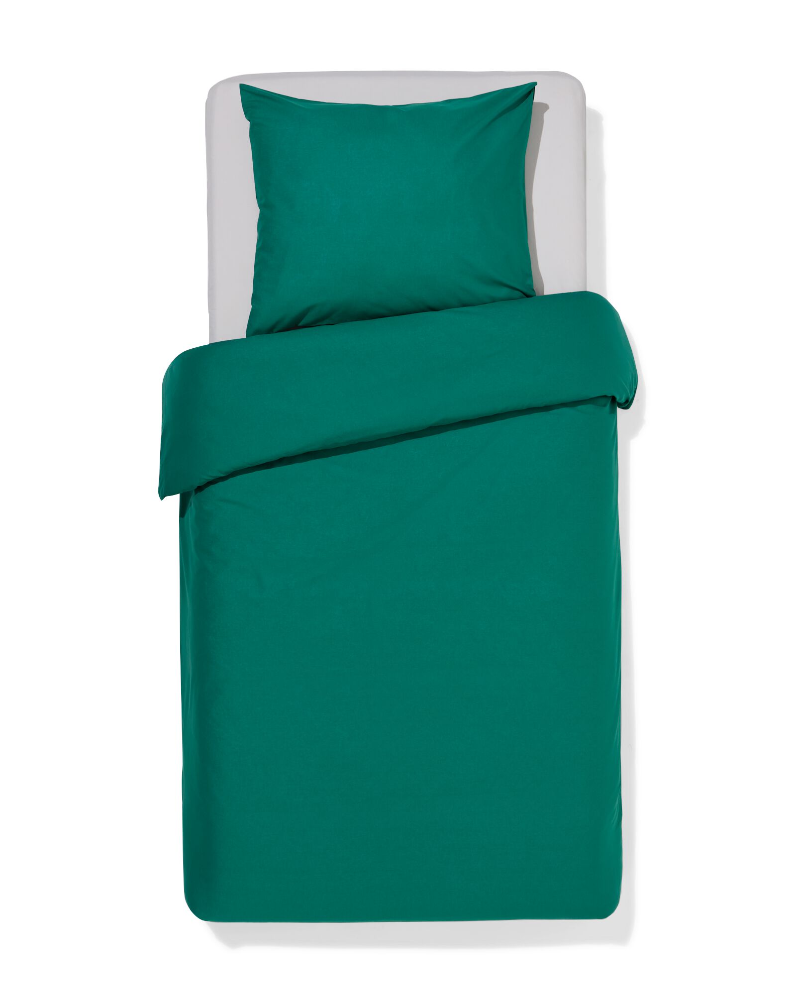 housse de couette 140x200/220 coton doux vert fonc&eacute; - 5750182 - HEMA