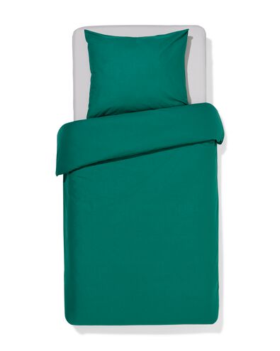 housse de couette 140x200/220 coton doux vert fonc&eacute; - 5750182 - HEMA