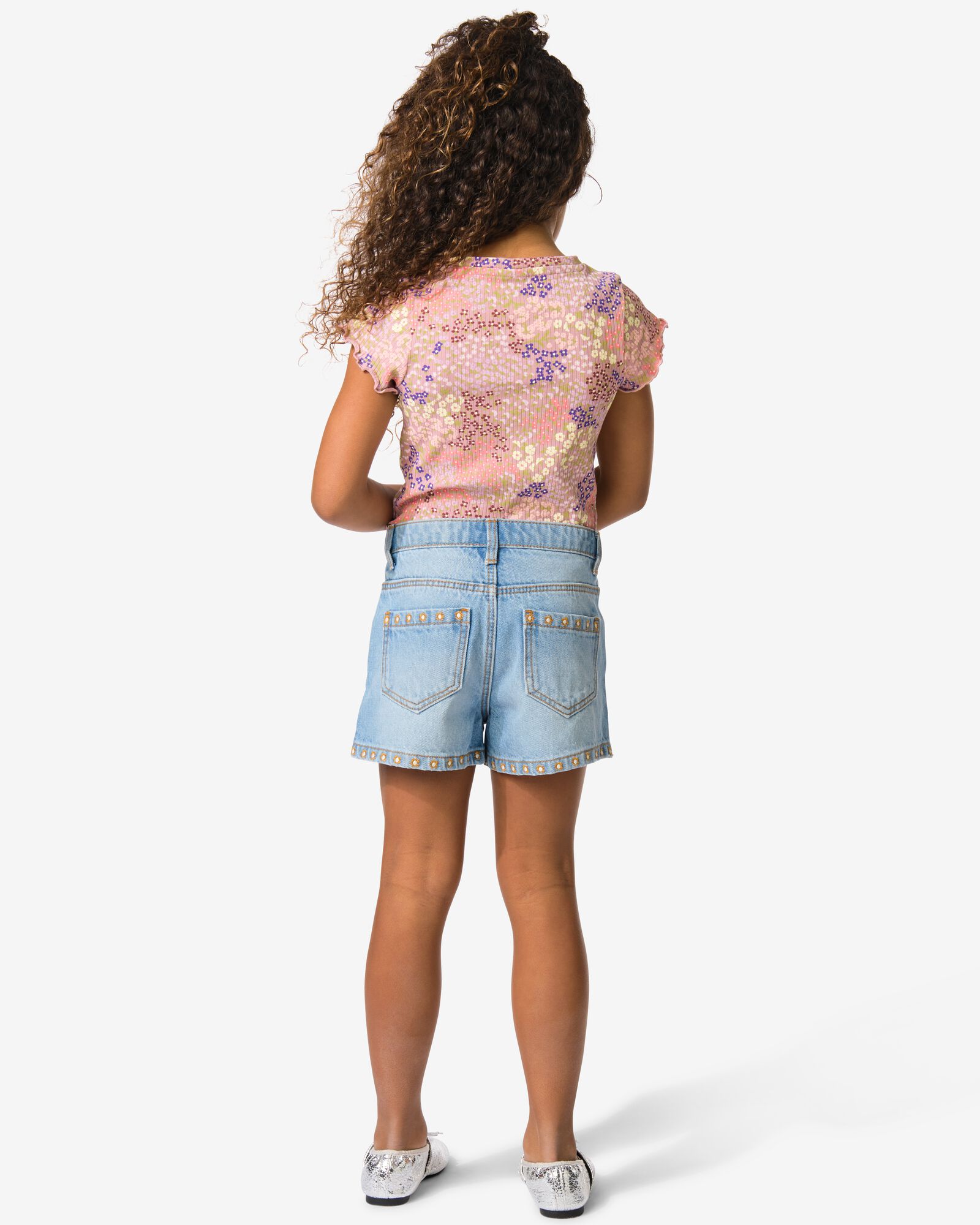 short enfant brod&eacute; bleu bleu - 30844114BLUE - HEMA