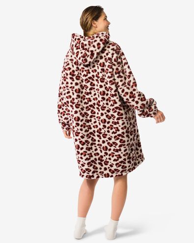 damesnachthemd fleece luipaard beige - 23400650BEIGE - HEMA