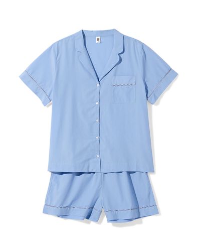 short femme popeline bleu bleu - 23401590BLUE - HEMA