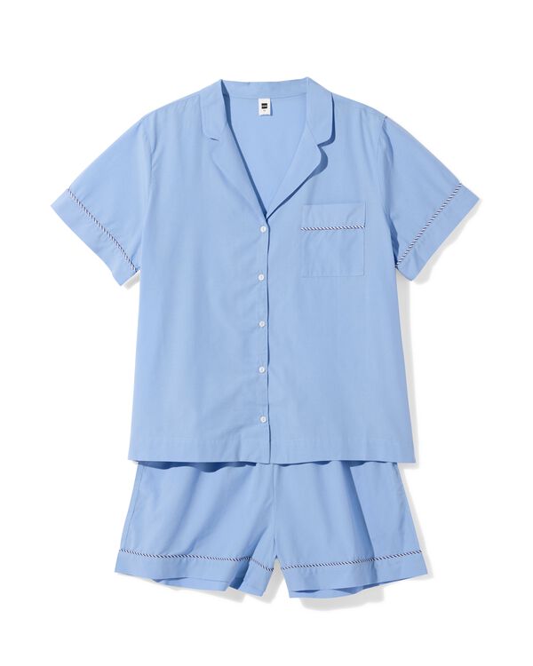 short femme popeline bleu bleu - 23401590BLUE - HEMA