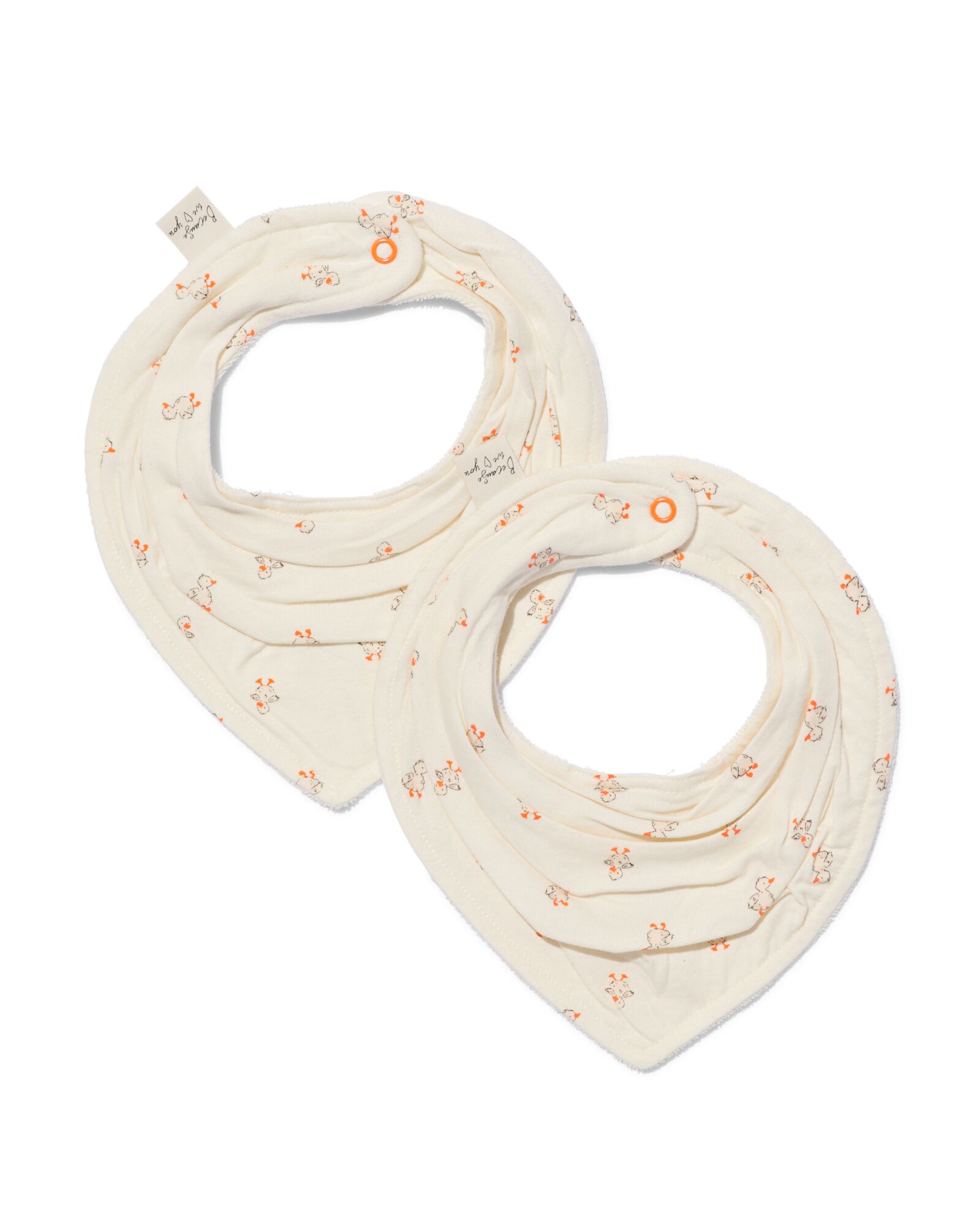 2 bavoirs avec canards coton/tissu &eacute;ponge - 33303830 - HEMA