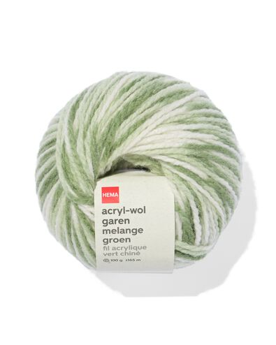 Garn, Acryl/Wolle, gr&uuml;nmeliert, 100 g, 165 m - 60760049 - HEMA