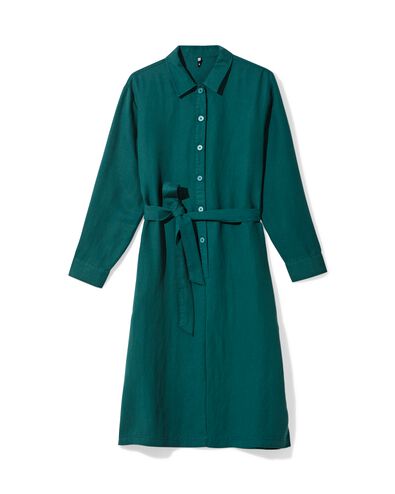 damesjurk Inez blousejurk donkergroen donkergroen - 36207350DARKGREEN - HEMA