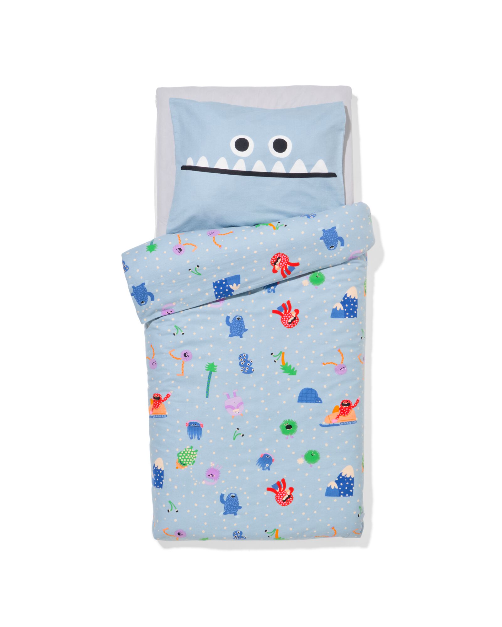 housse de couette pour enfant 120x150cm monstres en flanelle - 5700251 - HEMA