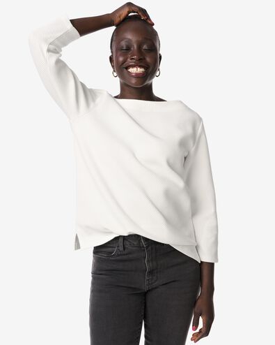 Damenhemd Kacey mit Struktur wei&szlig; wei&szlig; - 36362060WHITE - HEMA