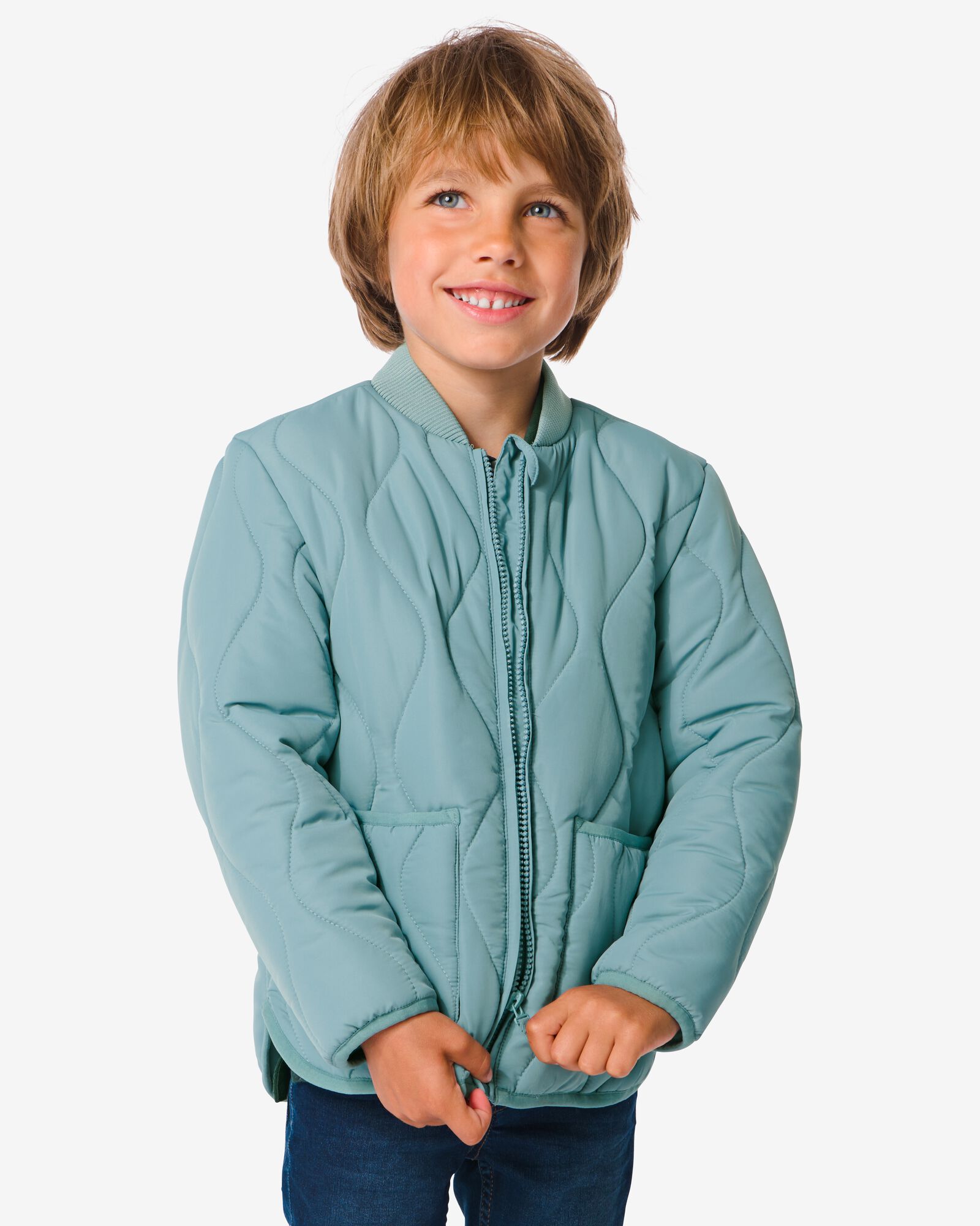 manteau rembourré matelassé enfant bleu 158/164 - 30767760 - HEMA