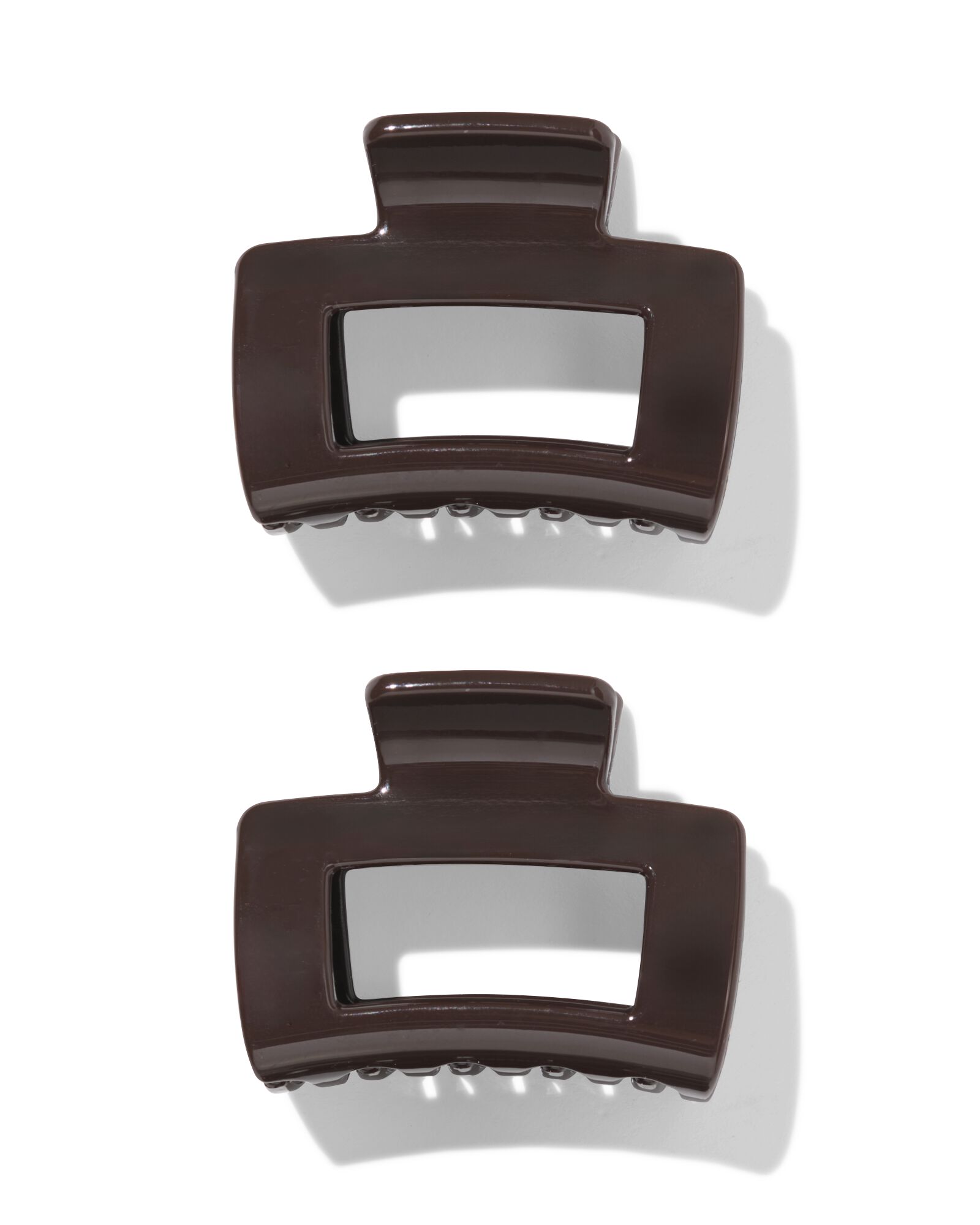 haarklem 5cm vierkant bruin - 2 stuks - 11800220 - HEMA