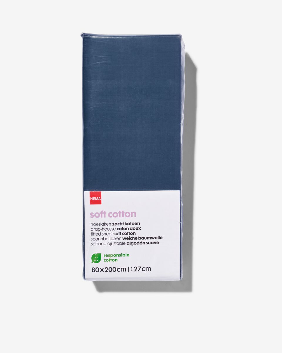 Spannbettlaken, 180 x 220 cm, Soft Cotton, blau blau 180 x 220 - 5110017 - HEMA