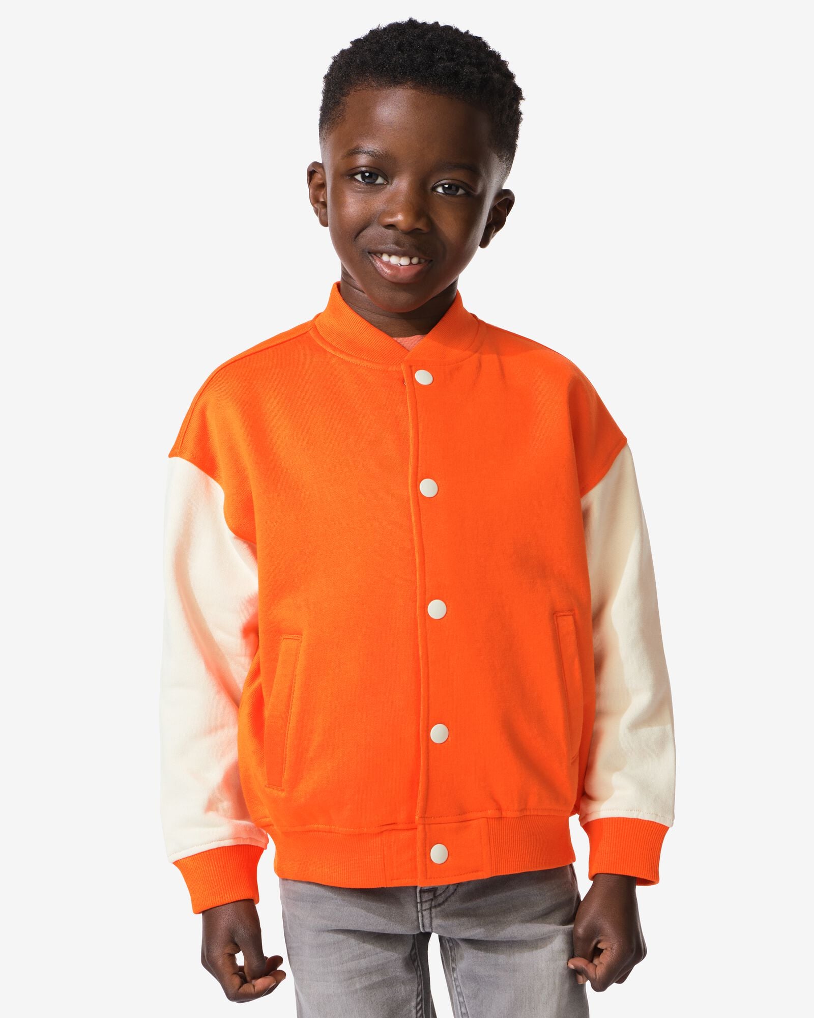 kindervest bomber kleurblokken WK oranje oranje - 30714301ORANGE - HEMA