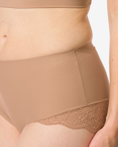 Mittelstark korrigierender Slip, hohe Taille mit Spitzenbesatz hellbraun hellbraun - 21500355LIGHTBROWN - HEMA