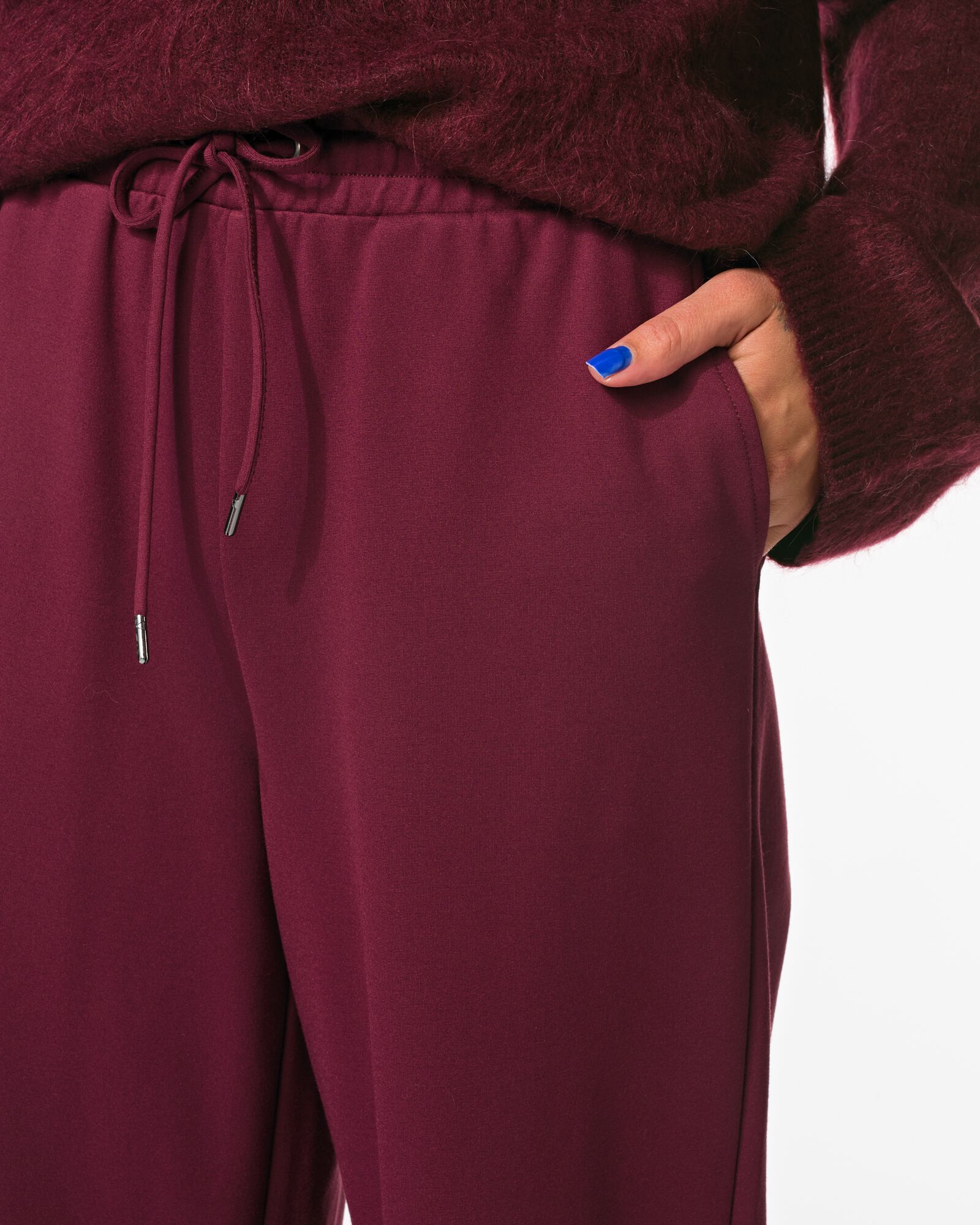 pantalon femme Wendy jambes larges bordeaux - 36204920BURGUNDYRED - HEMA