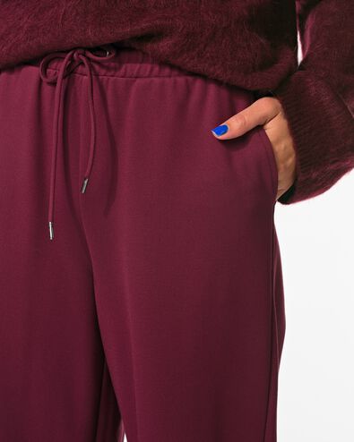 pantalon femme Wendy jambes larges bordeaux - 36204920BURGUNDYRED - HEMA