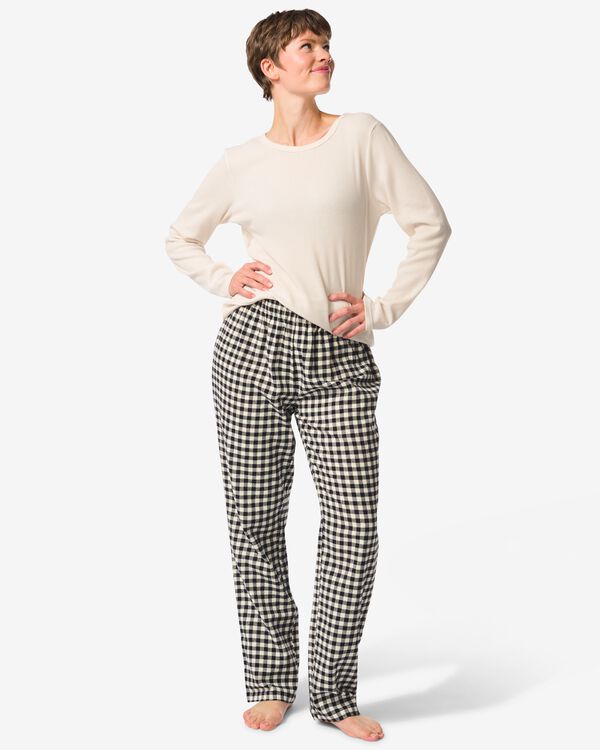 Damenpyjama kariert schwarz schwarz - 23401040BLACK - HEMA