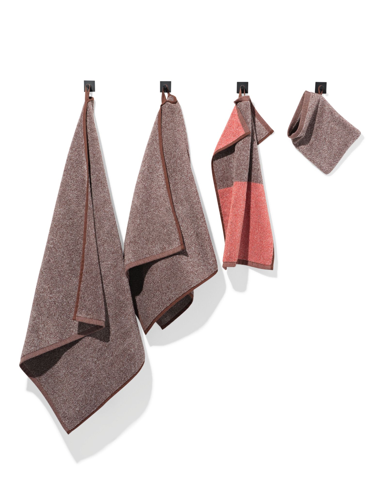 G&auml;stehandtuch 33 x 50 cm schwere Qualit&auml;t, Braunrotmeliert braun G&auml;stehandtuch - 5200265 - HEMA