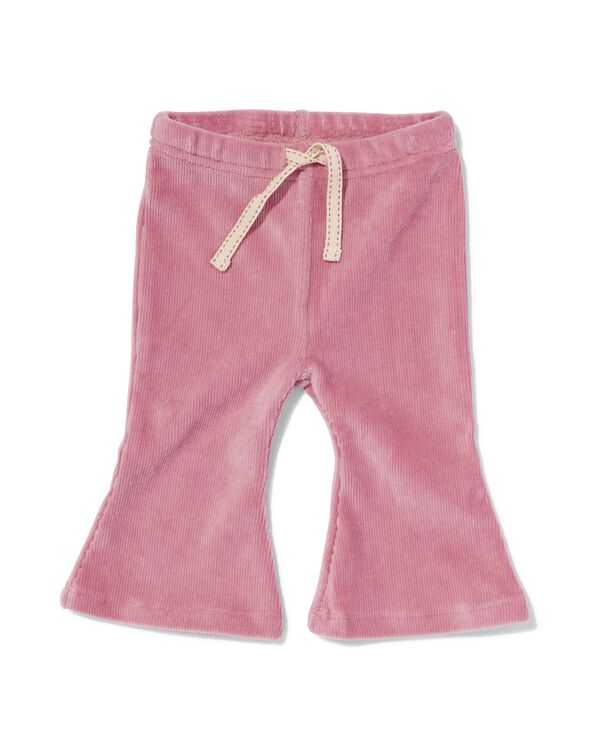 baby legging flared rib velours roze roze - 33000450PINK - HEMA