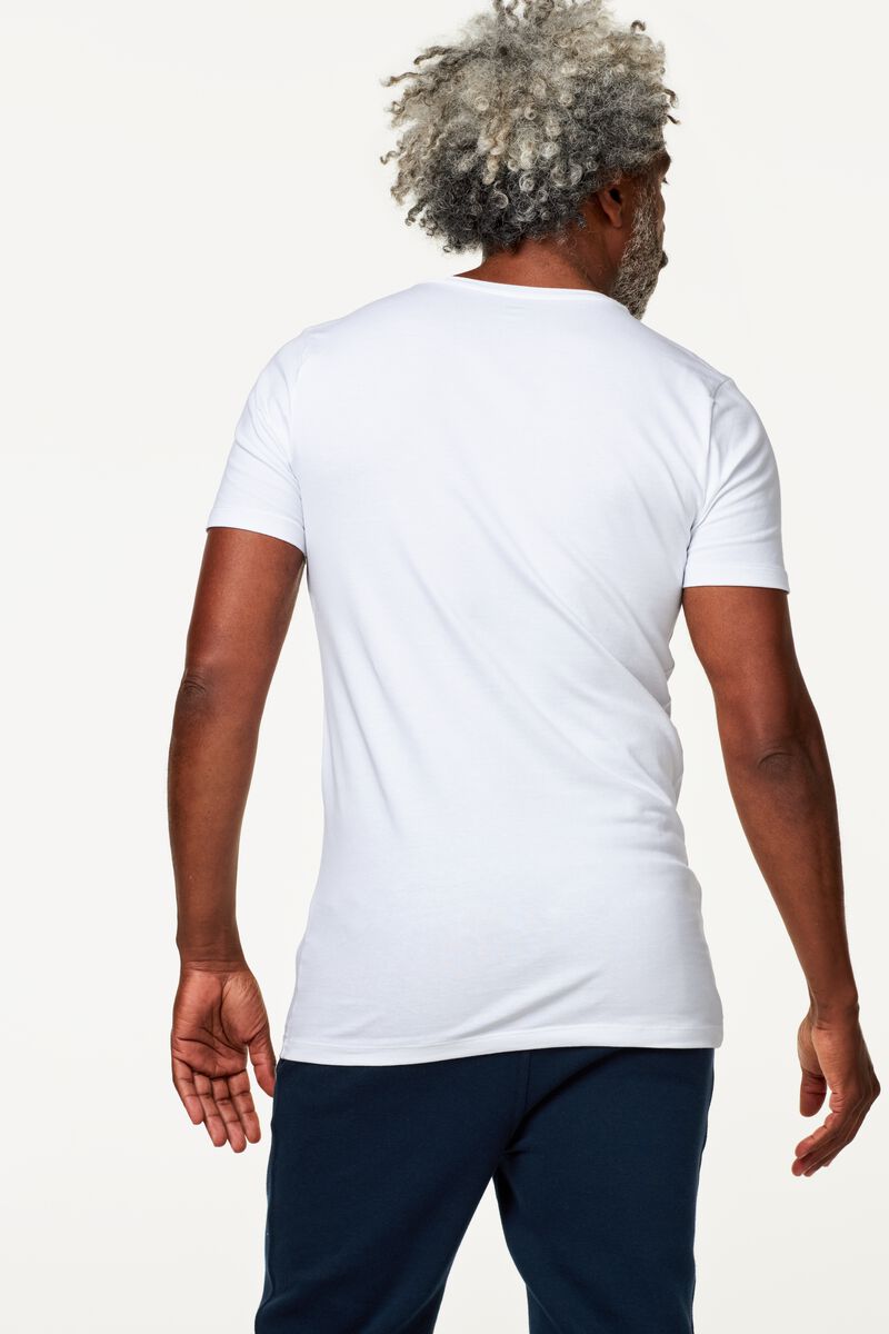 t-shirt homme slim fit col rond blanc XXL - 34276807 - HEMA