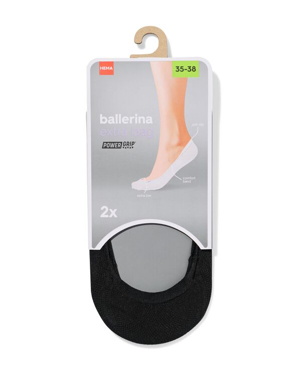 Damen-F&uuml;&szlig;linge nahtlos &ndash; 2 Paar schwarz schwarz - 4050155BLACK - HEMA