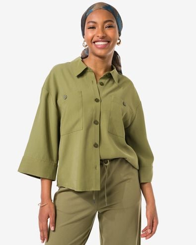 chemisier femme Dora boxy fit olive olive - 36205940OLIVE - HEMA