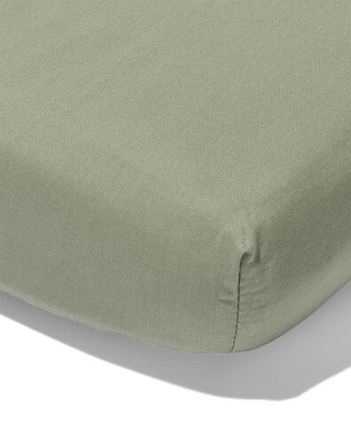 drap housse surmatelas 90x200cm coton doux vert - 5180082 - HEMA
