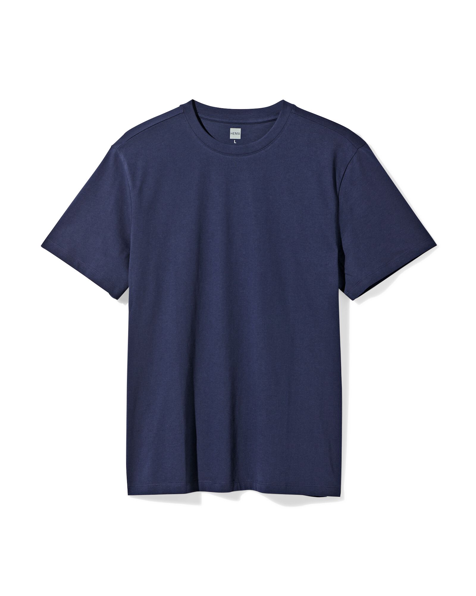 heren T-shirt regular fit donkerblauw donkerblauw - 2190330DARKBLUE - HEMA