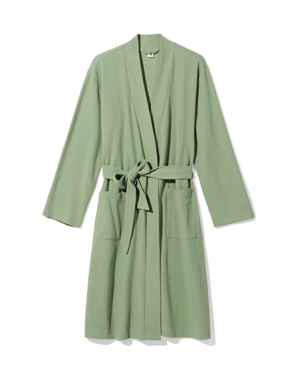 damesbadjas katoen wafelstructuur groen groen - 23400355GREEN - HEMA