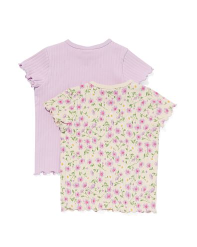 2er-Pack Baby-T-Shirts, gerippt ecru 62 - 33043551 - HEMA