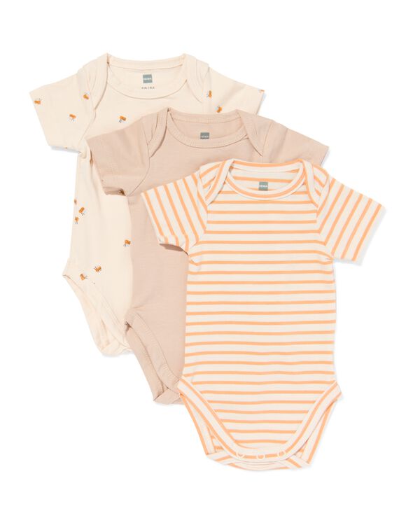 body en coton avec stretch - lot de 3 sable sable - 33337440SAND - HEMA