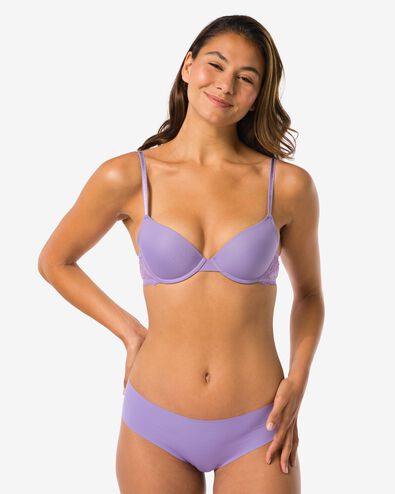 slip br&eacute;silien femme microfibre avec dentelle violet clair - 19601434LIGHTPURPLE - HEMA