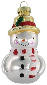 boule de Noël verre bonhomme de neige 10cm - 25130174 - HEMA